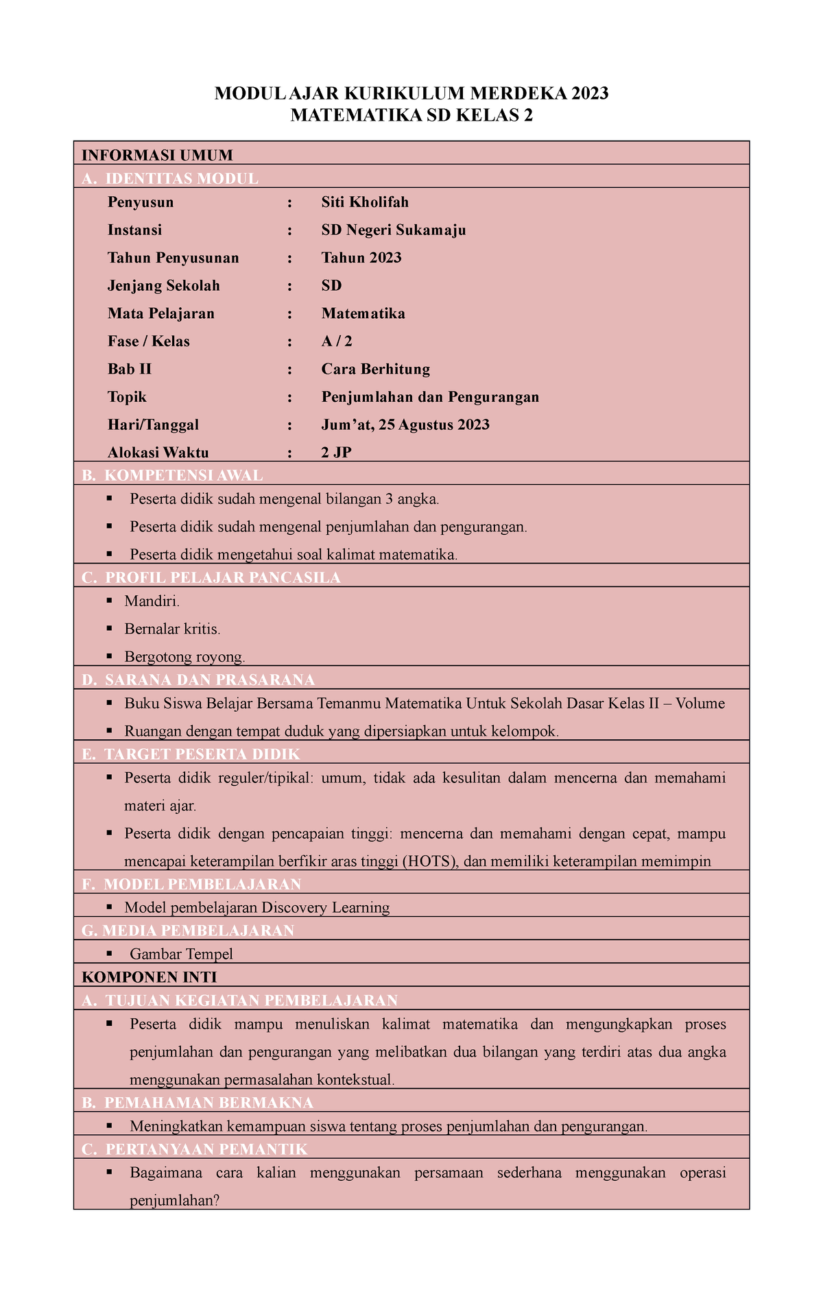 Modul Ajar Matematika Lifah - MODUL AJAR KURIKULUM MERDEKA 2023 ...