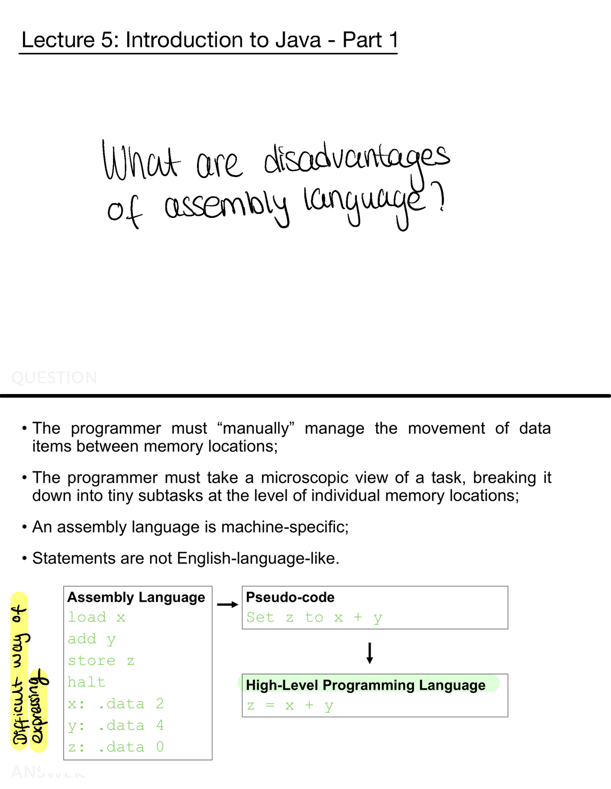 Comp Sci Flashcards Lecture 5 Introduction To Java - QUESTION Lecture 5 ...