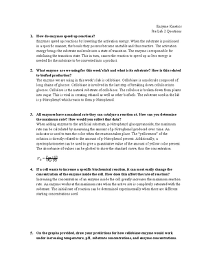 Pre-Lab Questions for Lab 1 - Pre Lab #1 Questions Pipetting What are ...