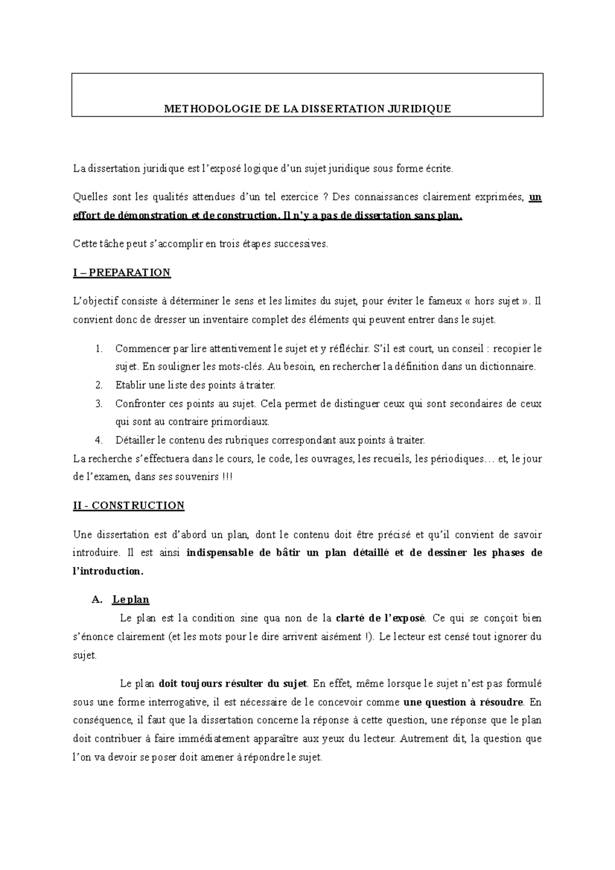 mini dissertation juridique