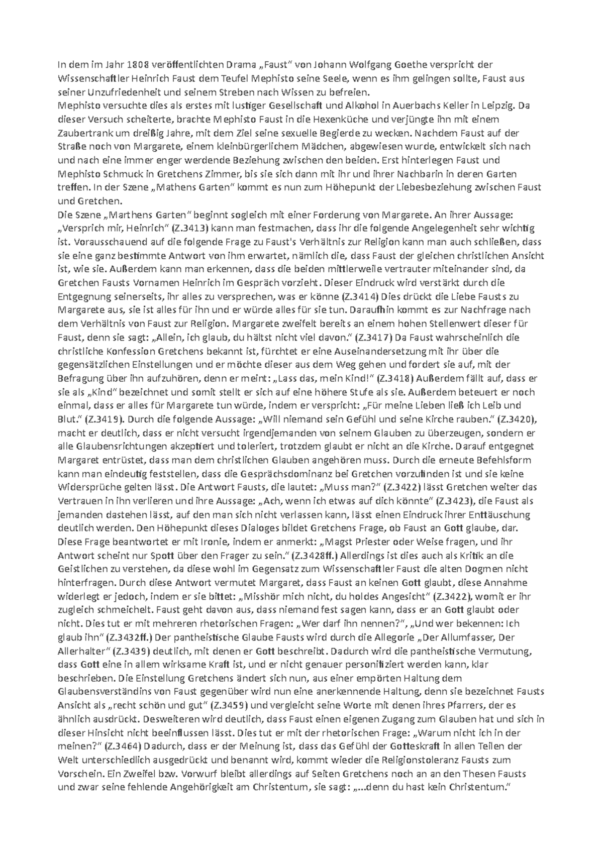 SzenenAnalyse Faust 1 Marthens Garten, mit Versanagaben In dem im