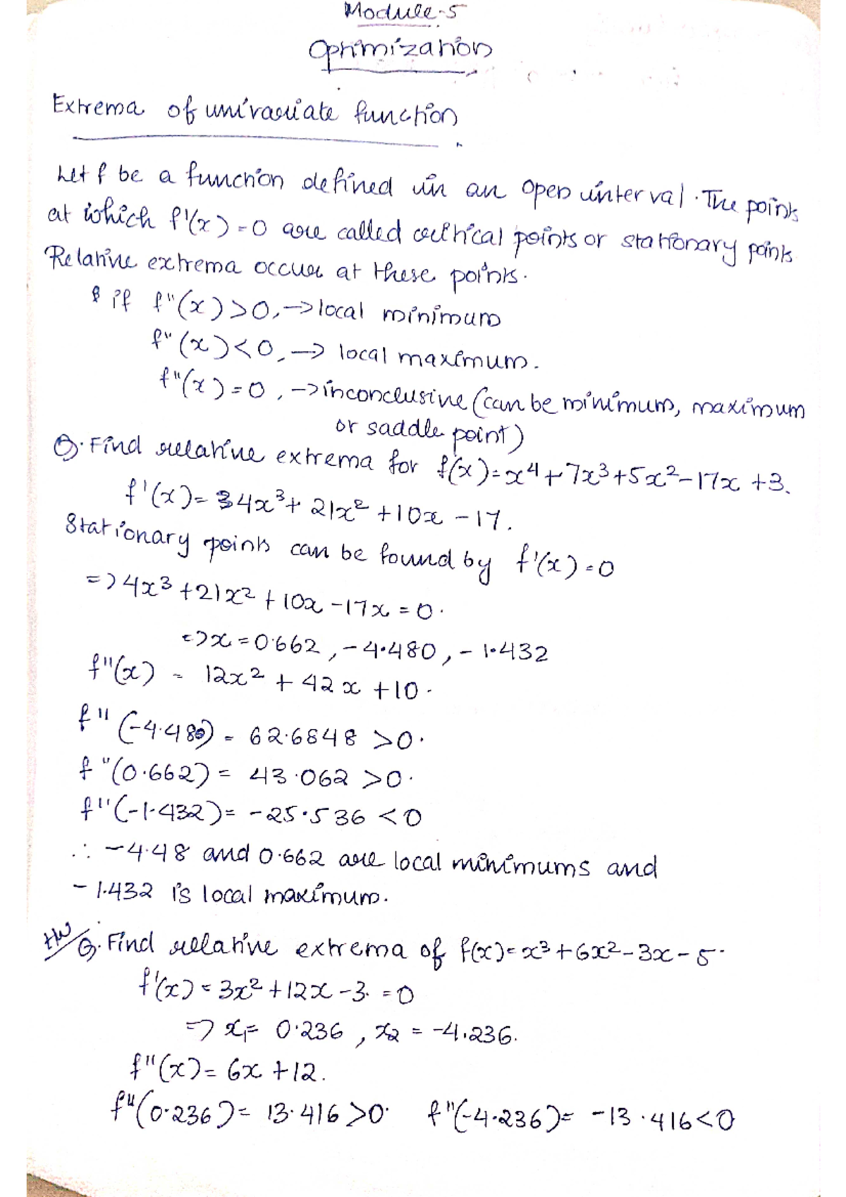 Mai Module 5 Optimization Engineering Mathematics 1 Studocu