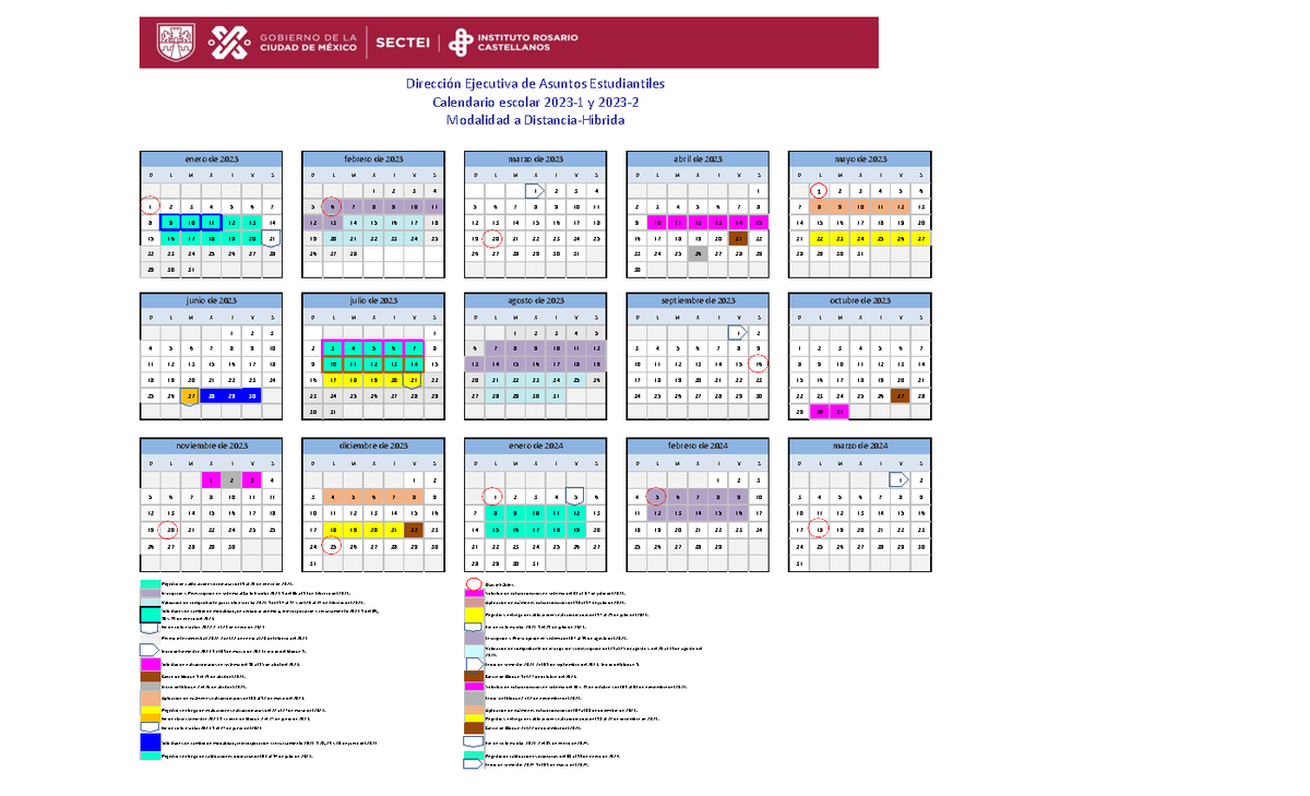 Calendarioescolar231y232modalidadadistanciahibrida D L M X J