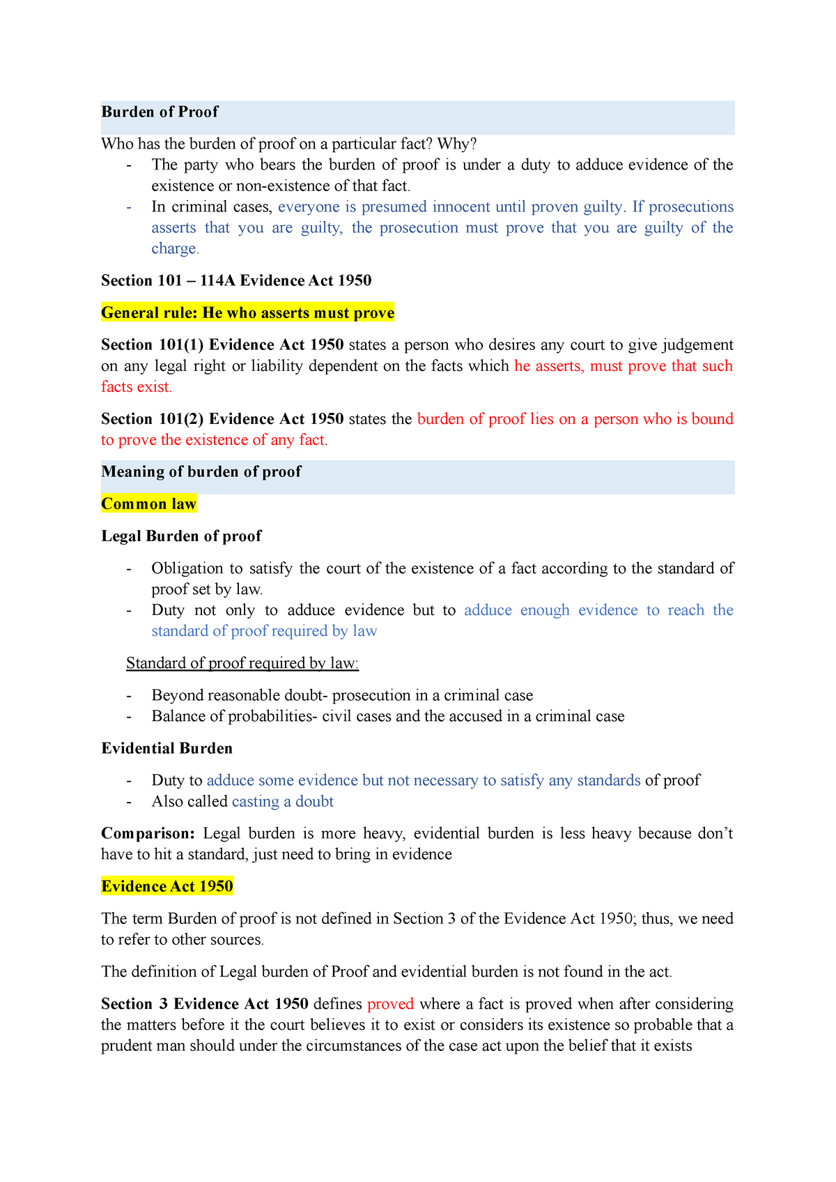 Topic 2 Burden Of Proof - Burden Of Proof Who Has The Burden Of Proof ...