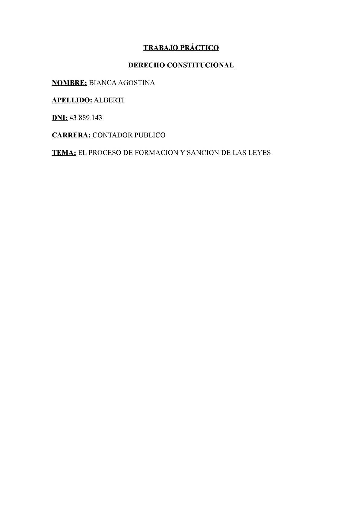 Trabajo Práctico Derecho Constitucional - TRABAJO PRÁCTICO DERECHO ...