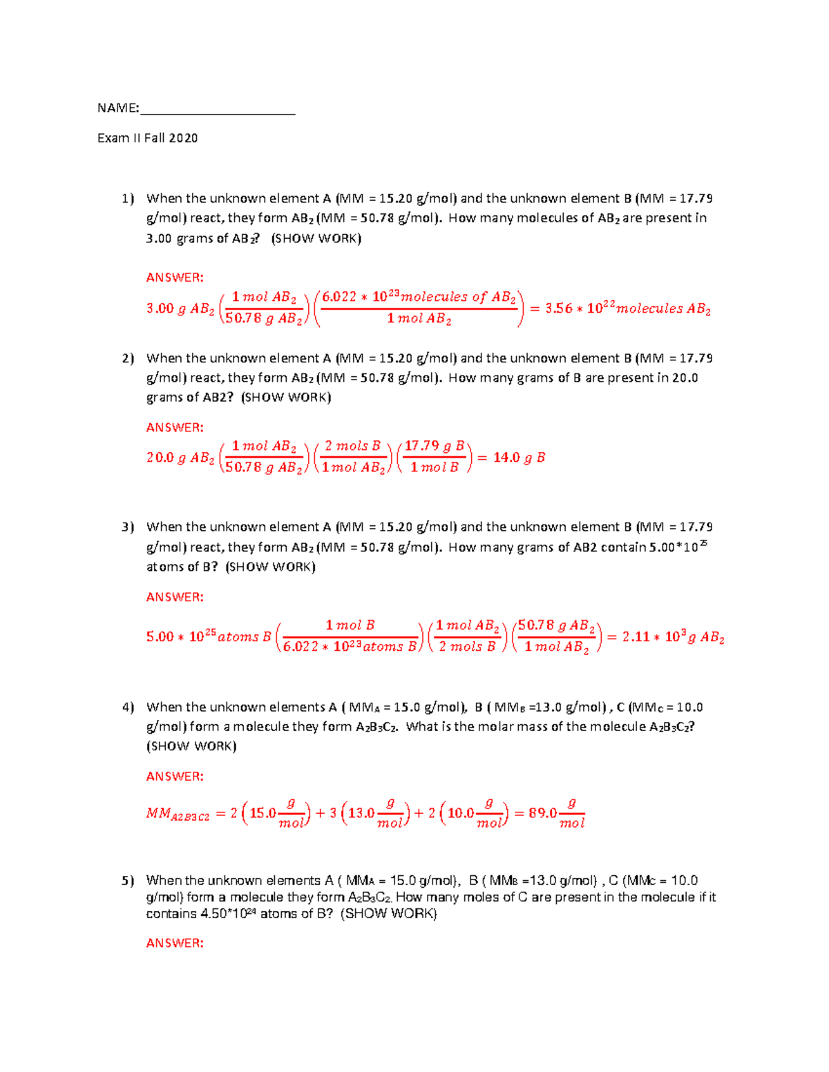 Exam 2 Fall 2020 Key - kl;l m;L,';l/,lkmm, - NAME ...