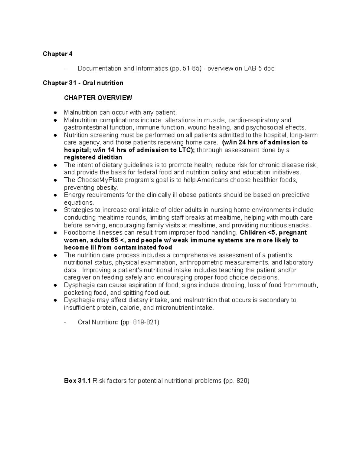 Lab 5 - Notes from readings for Lab 5 - Chapter 4 Documentation and ...