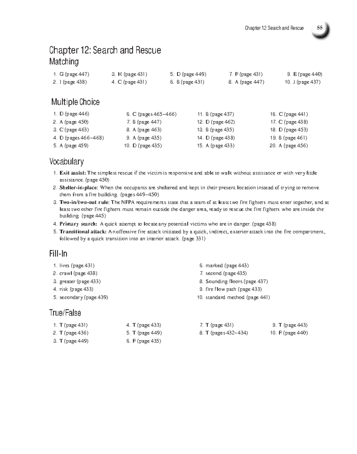 J B 4th Ed Workbook Answers Ch 12-14 - Chapt Er 12: S Earch And Rescue ...