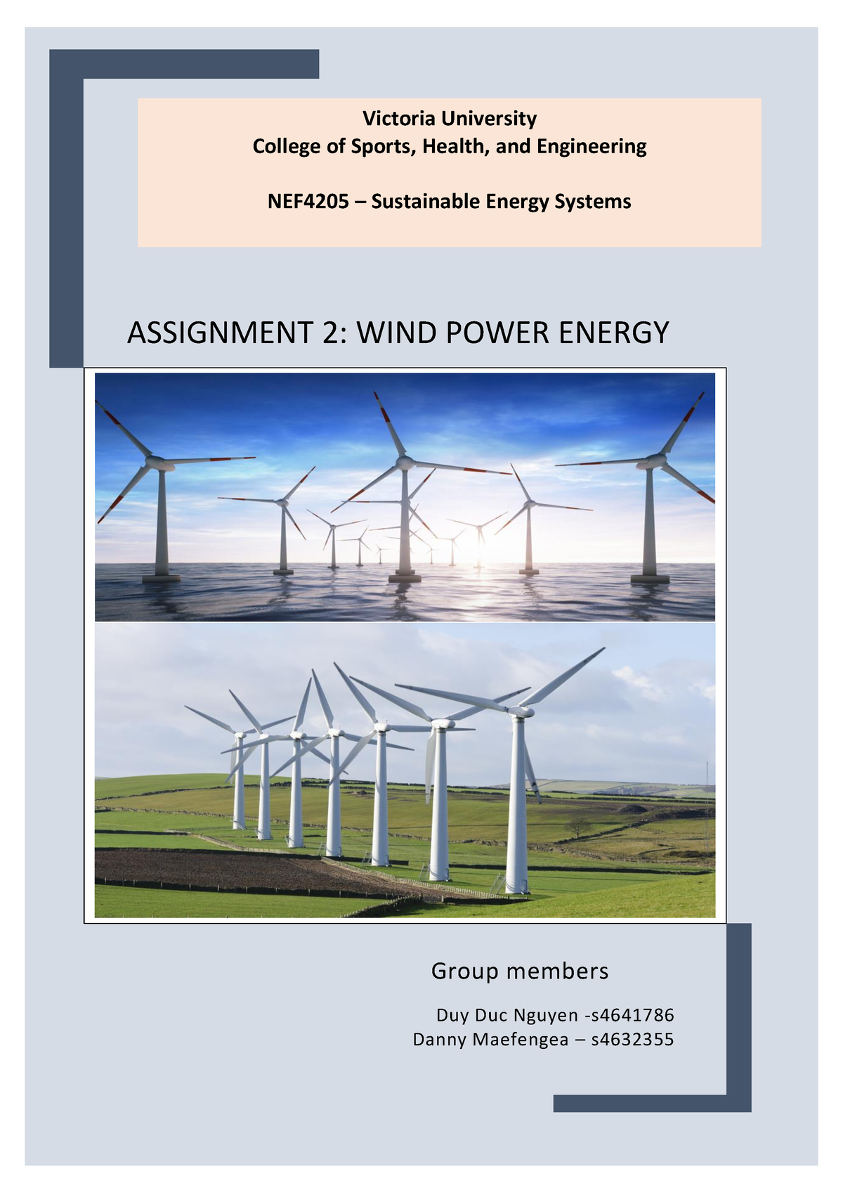 assignment on wind energy