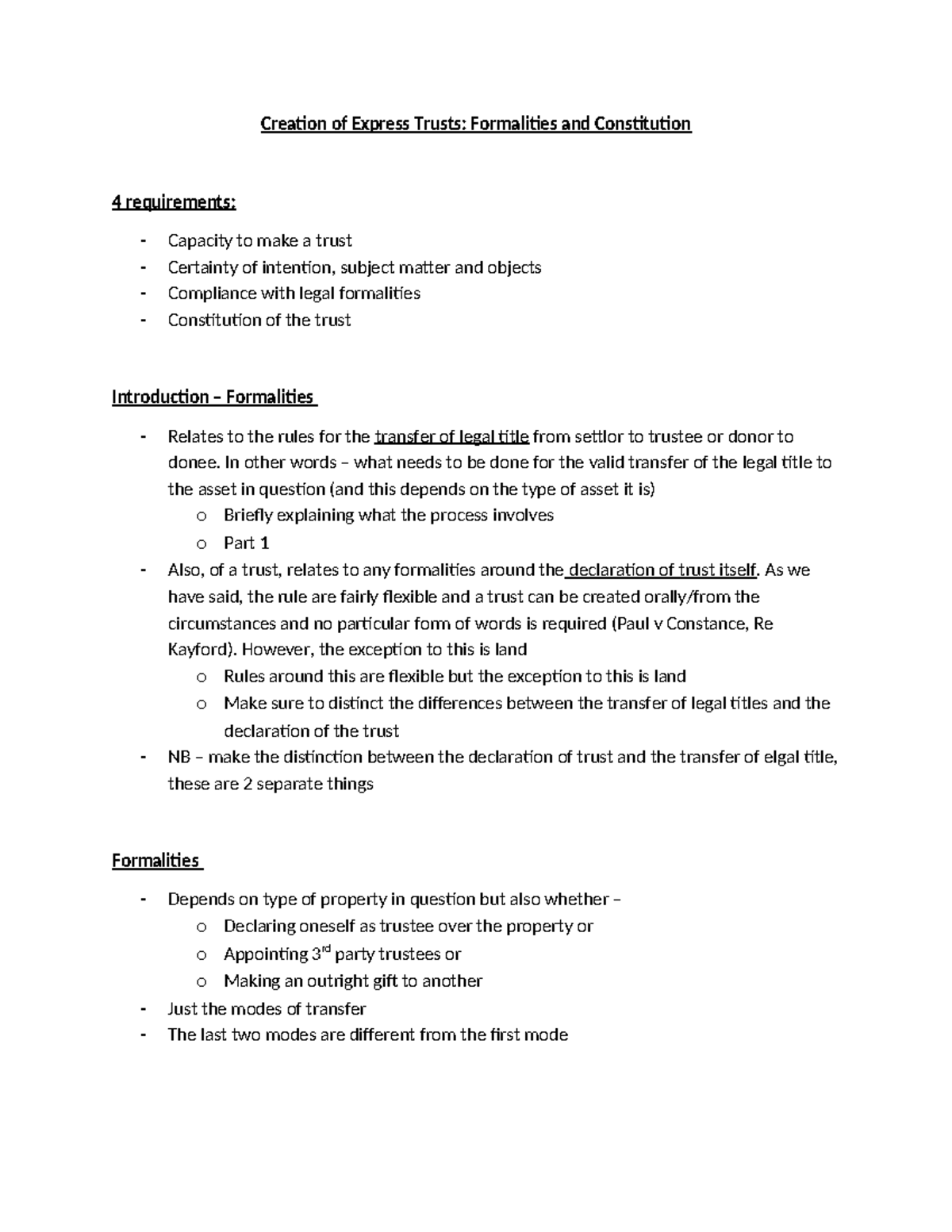 5. Formalities and Constitution - In other words – what needs to be ...