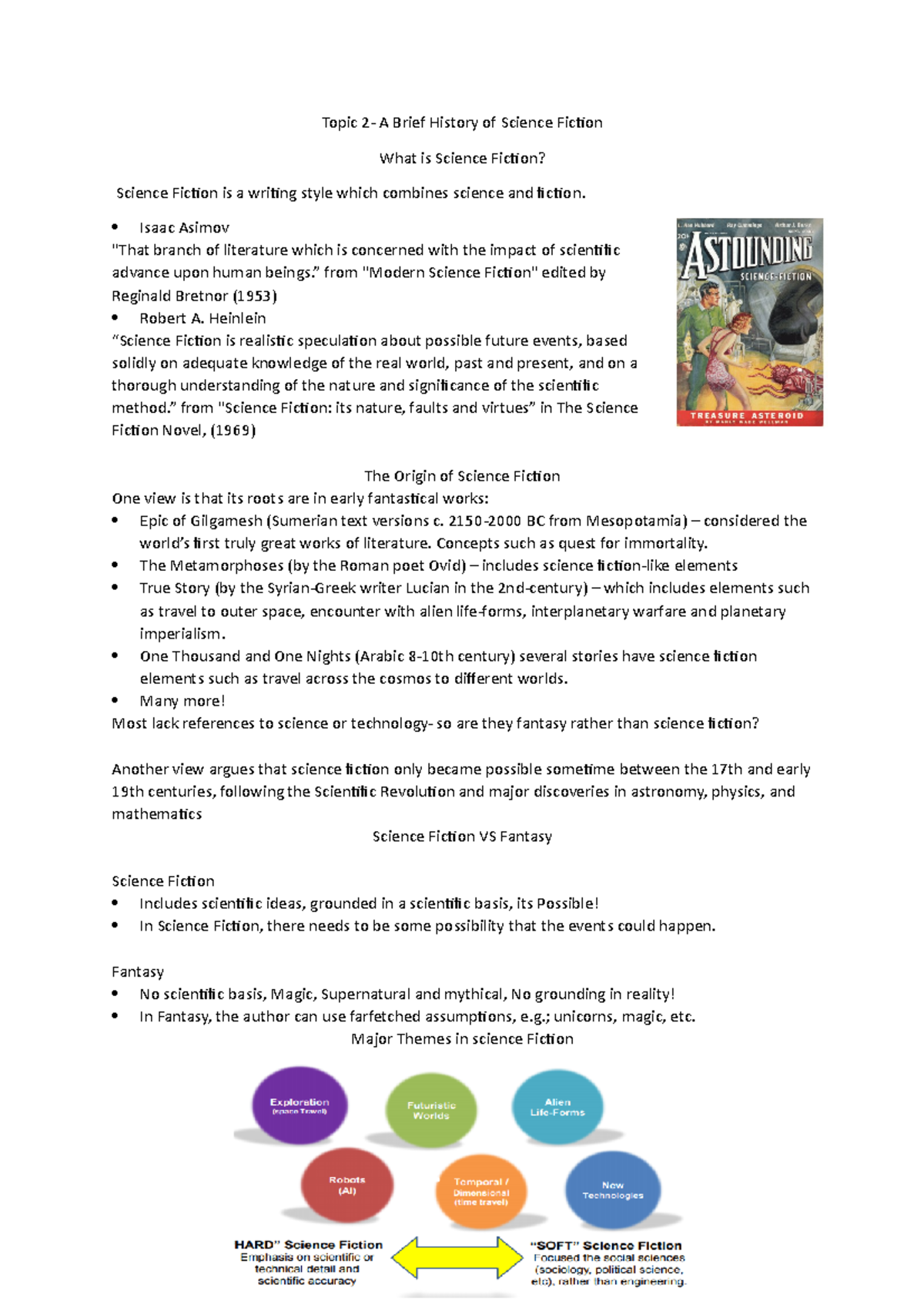Topic 2 History of Science Fiction Topic 2 A Brief History of