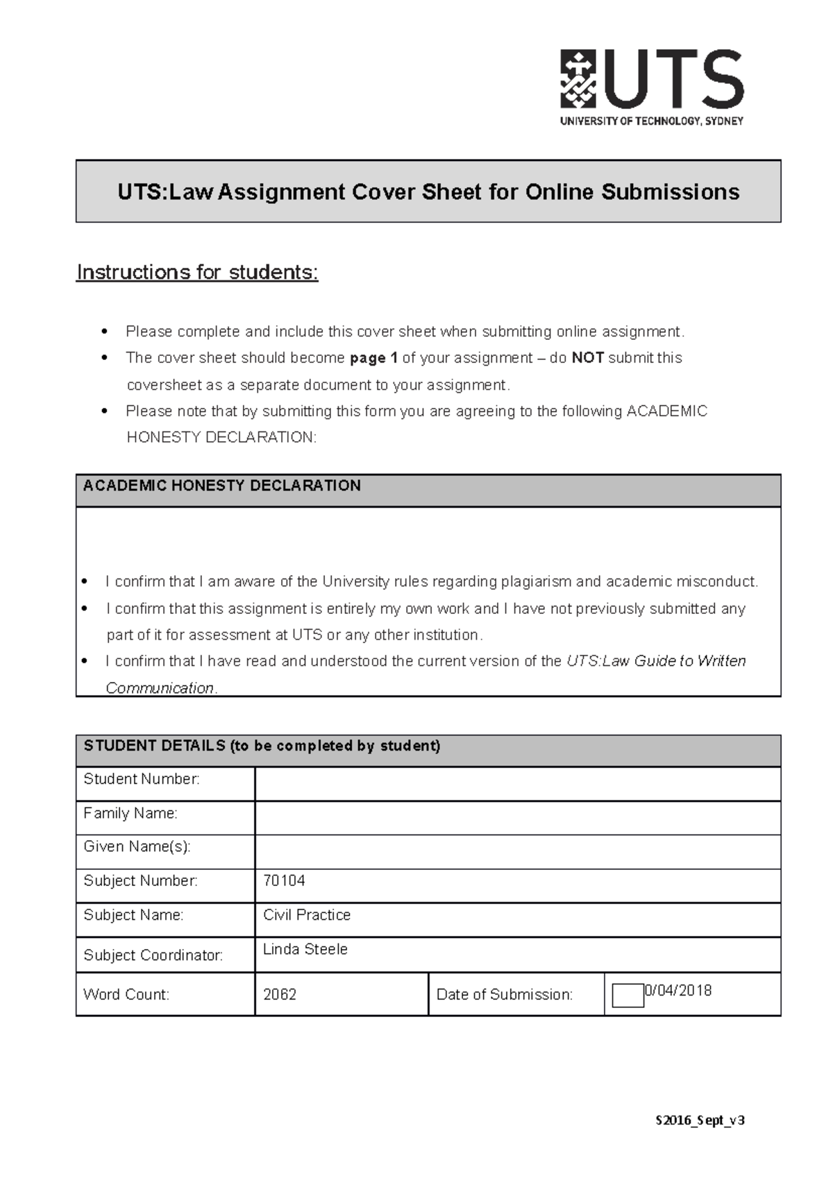 Discussion on Compulsory Mediation - UTS:Law Assignment Cover Sheet for ...