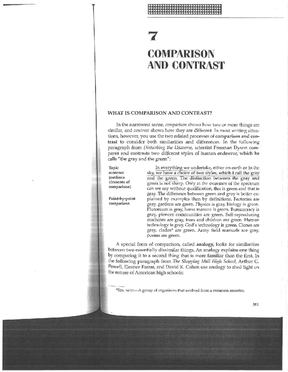 chapter 7 comparison contrast essay