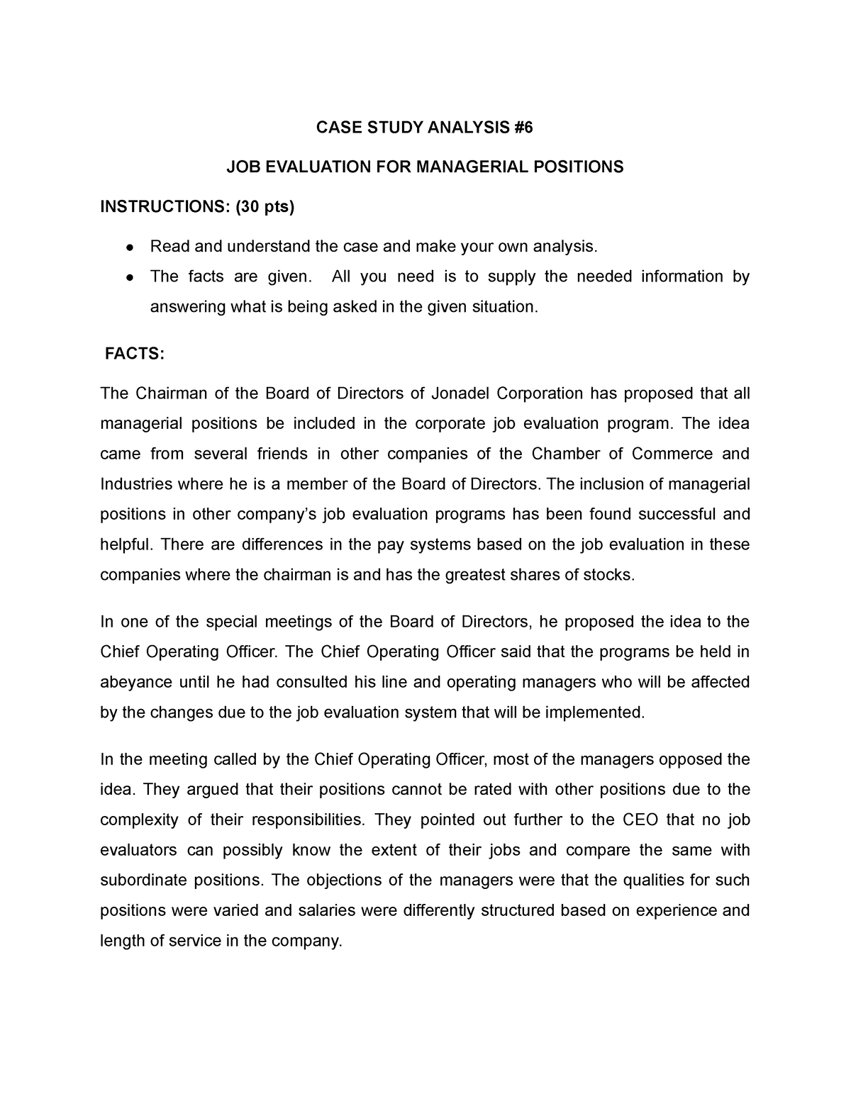 case analysis preventing job withdrawal assignment