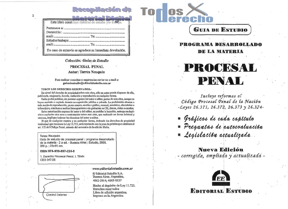 Guía Procesal Penal - Derecho Penal I - Studocu