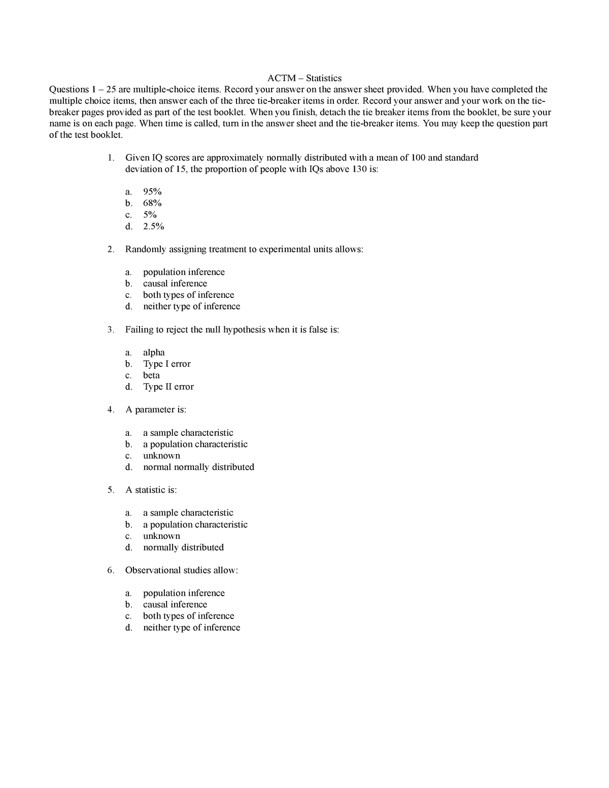 2014-actm-state-statistics-actm-statistics-questions-1-25-are