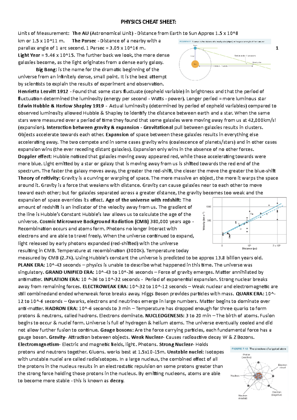 Physics cheat sheet physics cheat sheet units of measurement the au