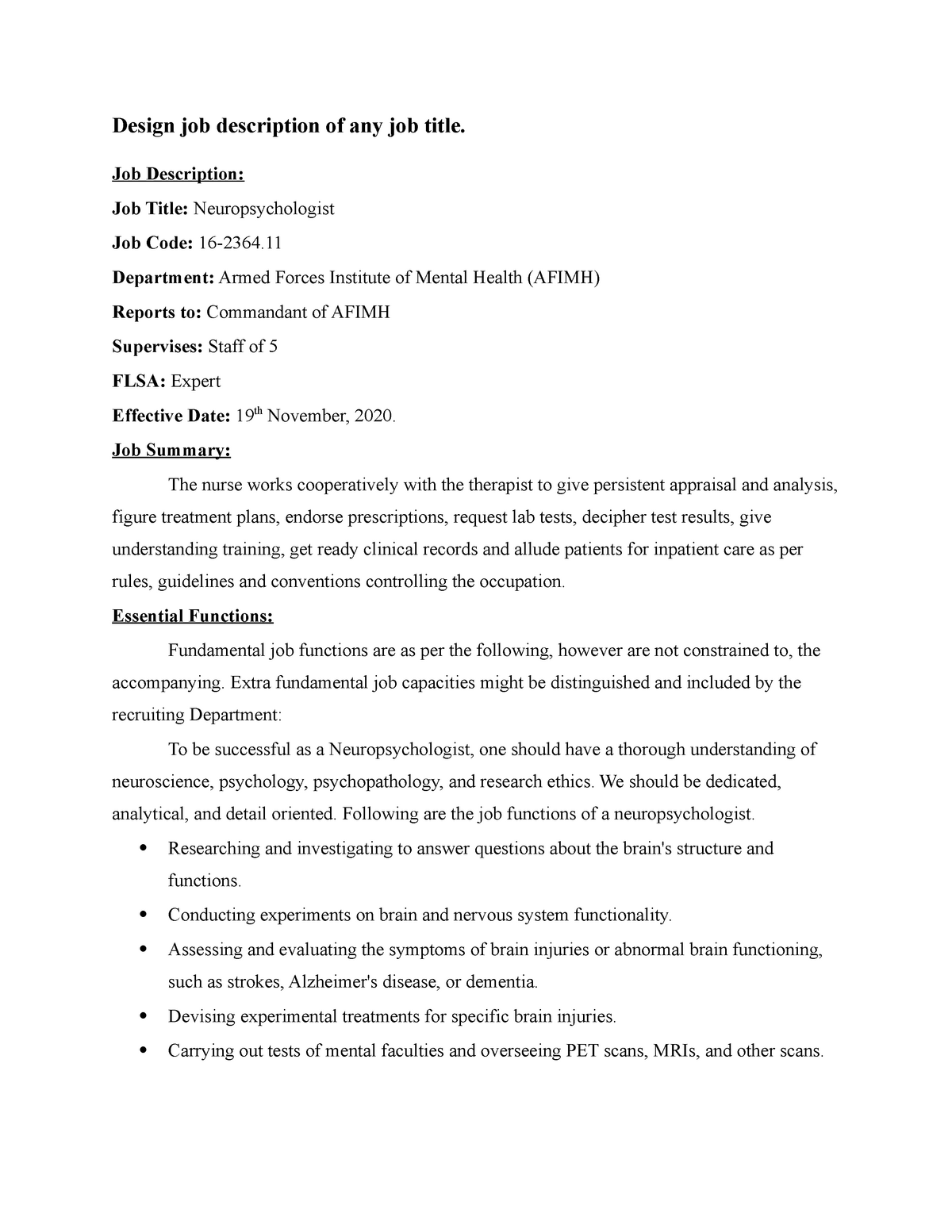 JOB Description Study Doc Design Job Description Of Any Job Title 