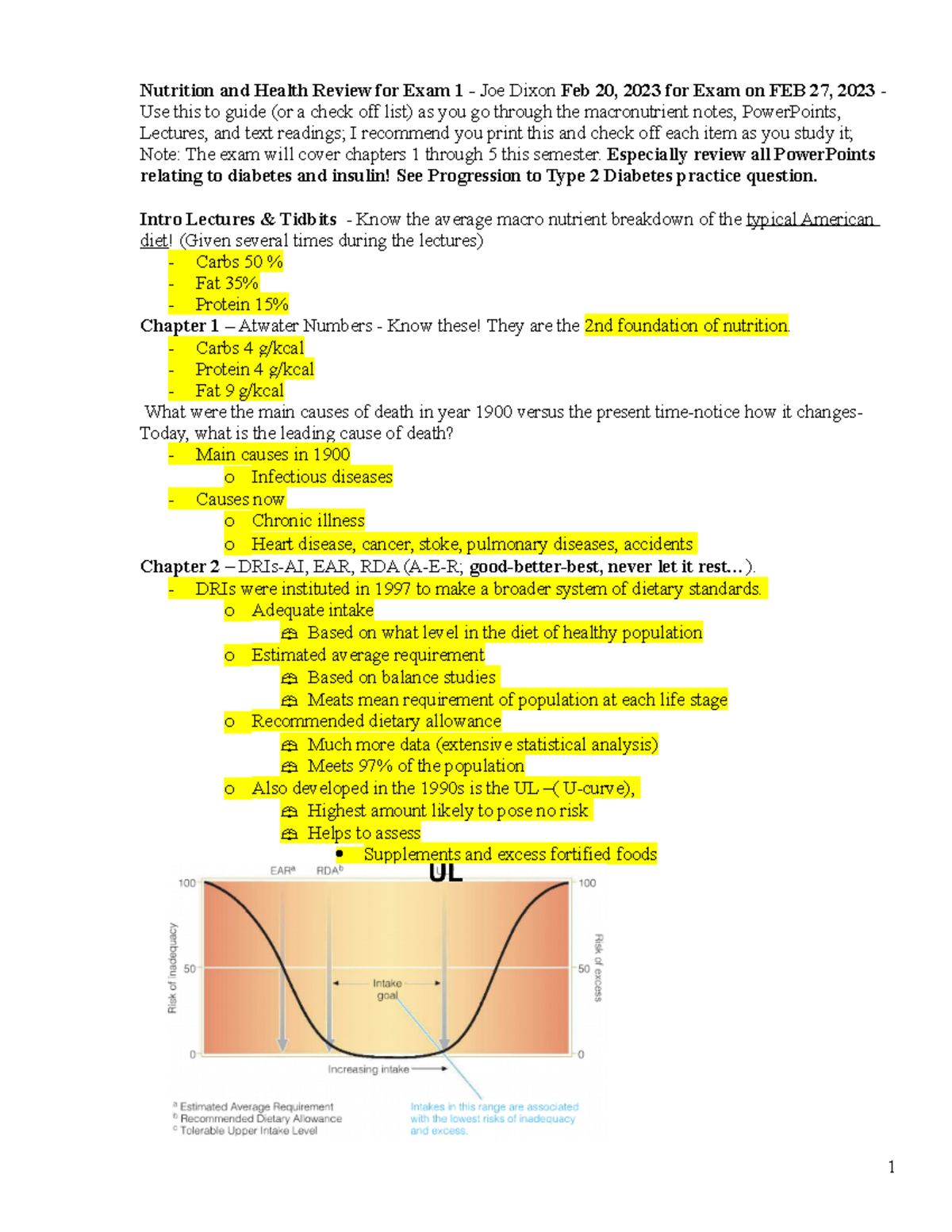 Nutrition Exam 1 - Exam 1 Review - Nutrition And Health Review For Exam ...