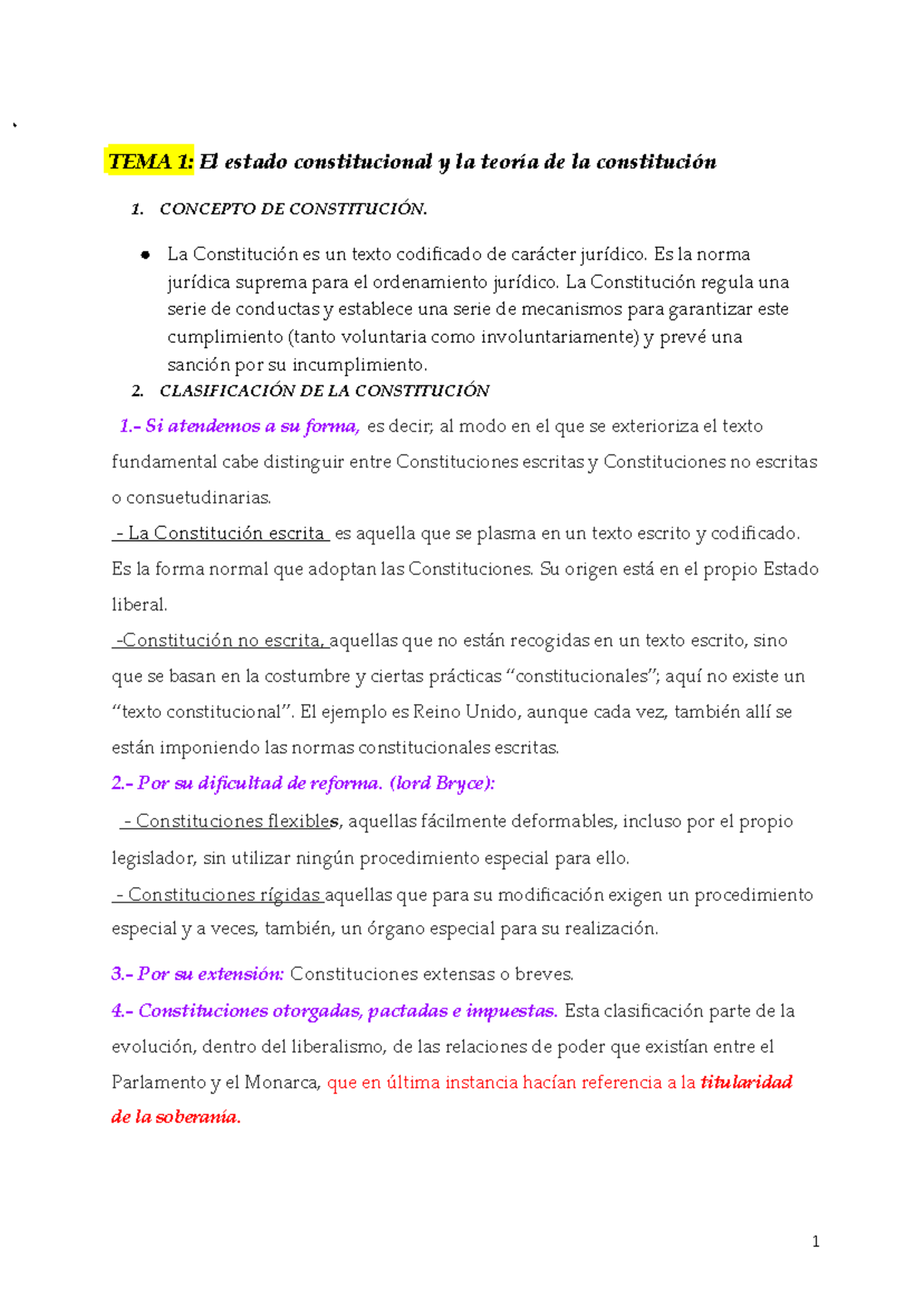 Tema 1 - Apuntes 1 - TEMA 1: El estado constitucional y la teoría de la ...