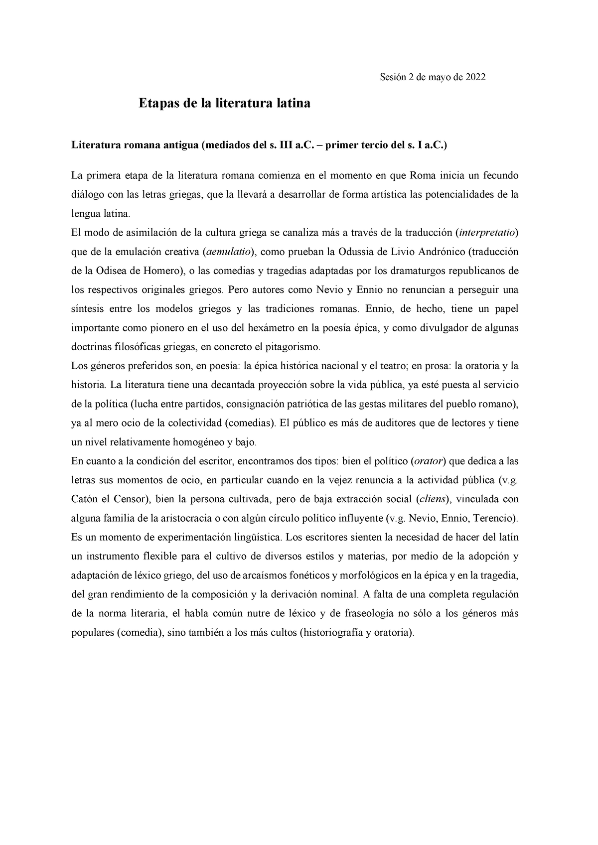 8. Etapas De La Literatura Latina.pdf - Etapas De L A Literatura Latina ...