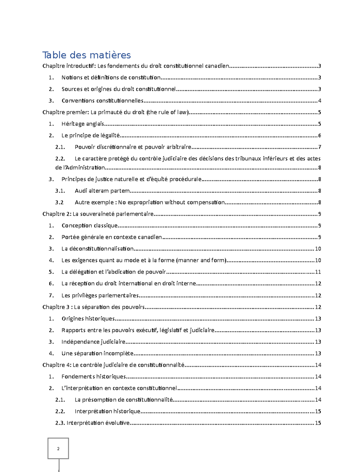 Notes De Cours - Droit Constitutionnel 1 Han Ru Zhou - Table Des ...