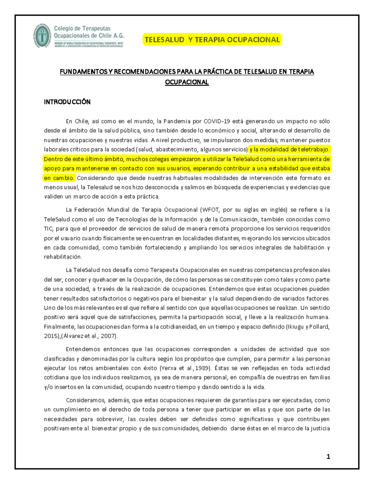 Documento- Telesalud - FUNDAMENTOS Y RECOMENDACIONES PARA LA PRÁCTICA ...