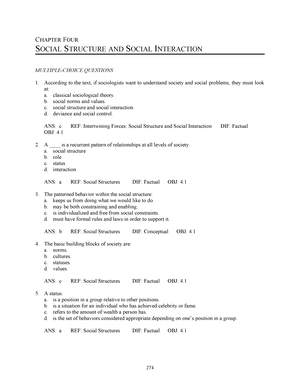 Chapter 5 - CHAPTER FIVE GROUPS, NETWORKS, AND ORGANIZATIONS MULTIPLE ...