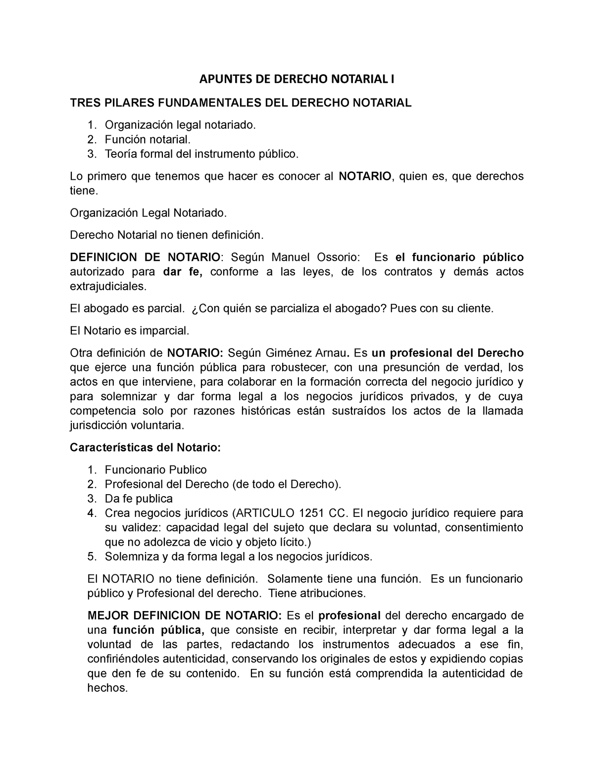 Apuntes De Derecho Notarial I - APUNTES DE DERECHO NOTARIAL I TRES ...