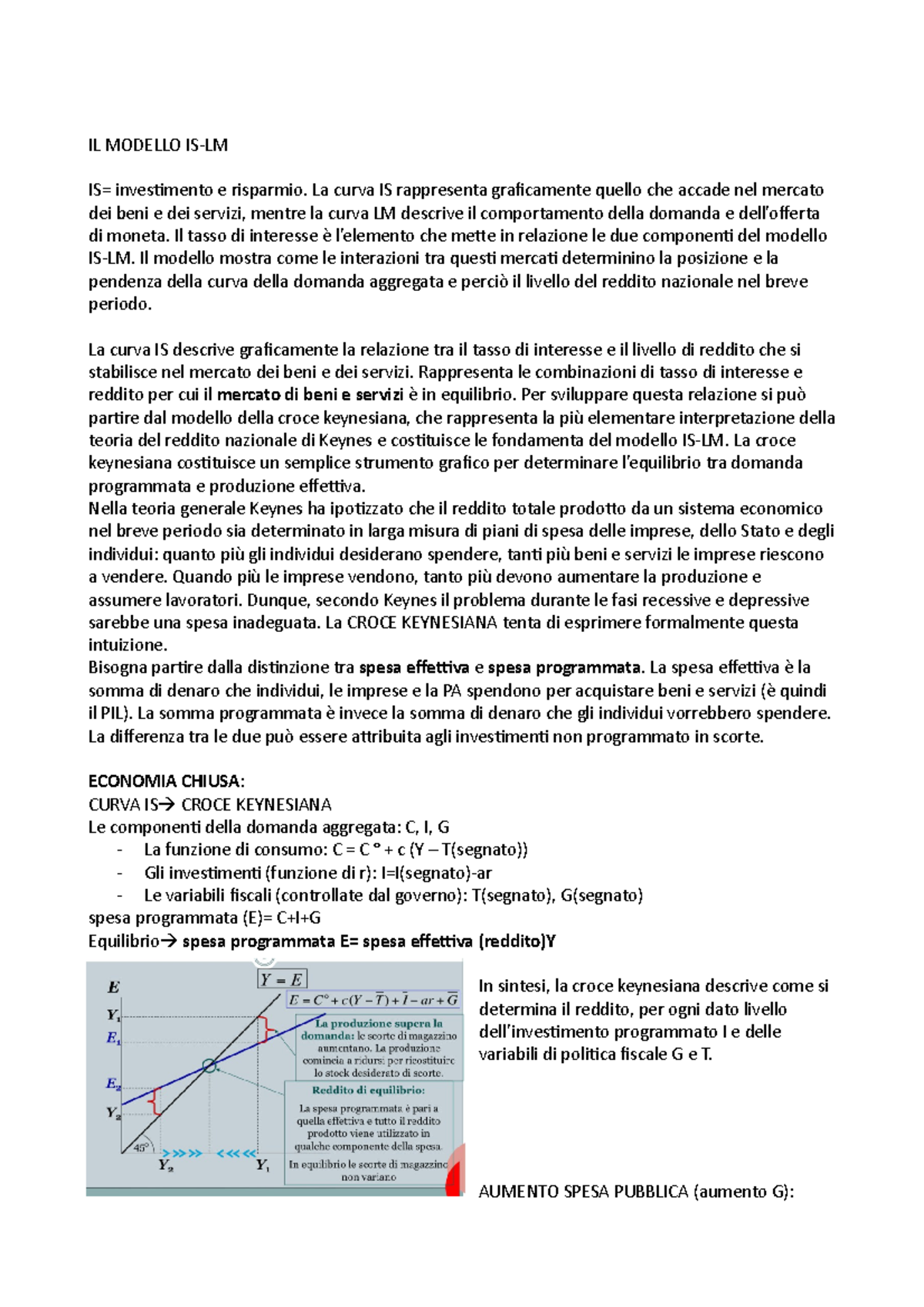 IL Modello IS-LM - IL MODELLO IS-LM IS= investimento e risparmio. La ...
