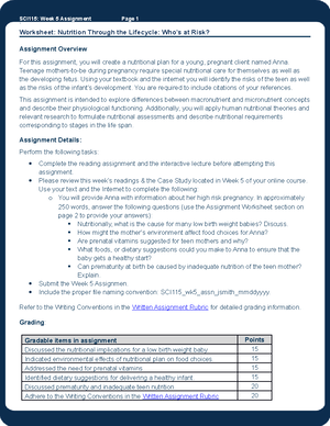 week 5 assignment worksheet