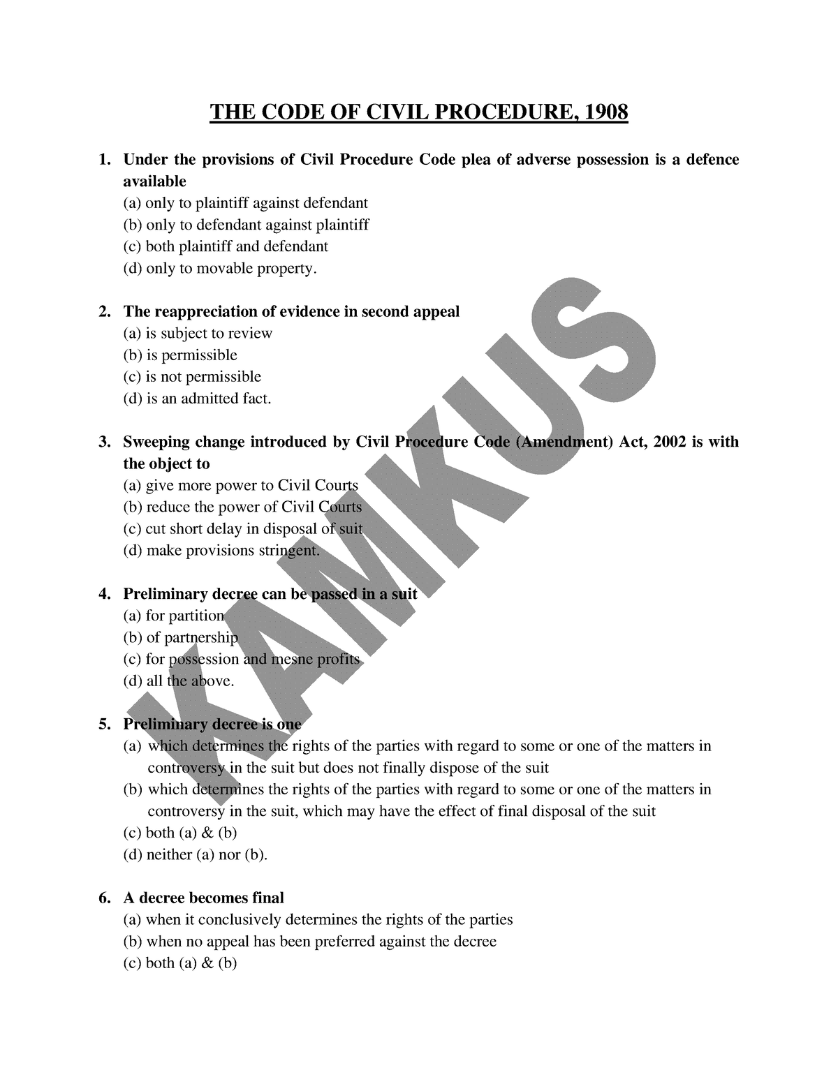 cpc-mcq-the-code-of-civil-procedure-1908-under-the-provisions-of