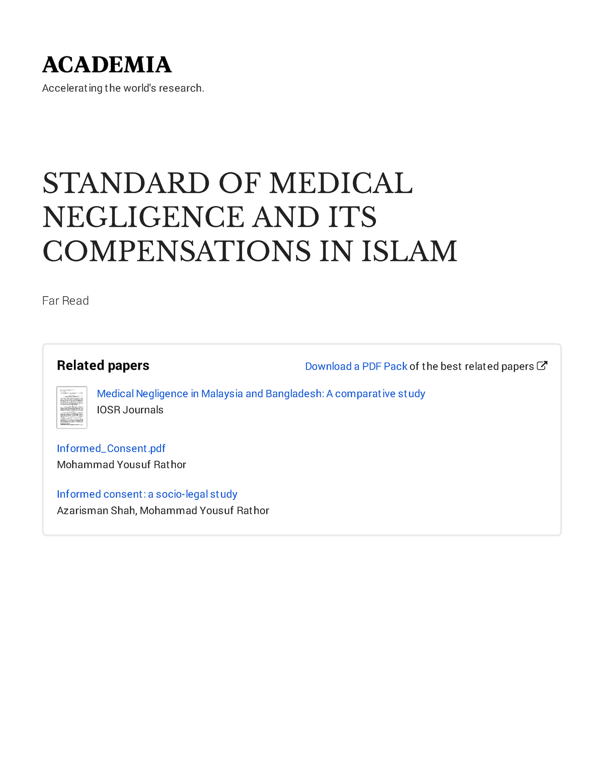 medical negligence thesis