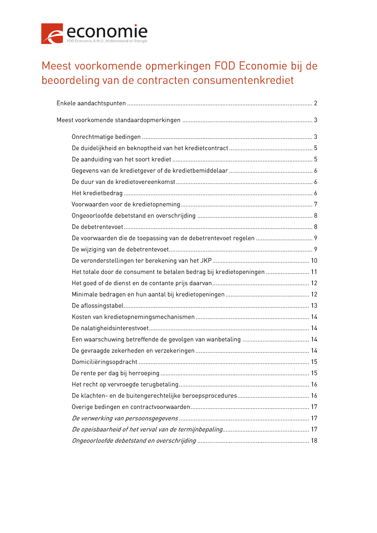 Standaardopmerkingen-consumentenkrediet - Meest Voorkomende Opmerkingen ...