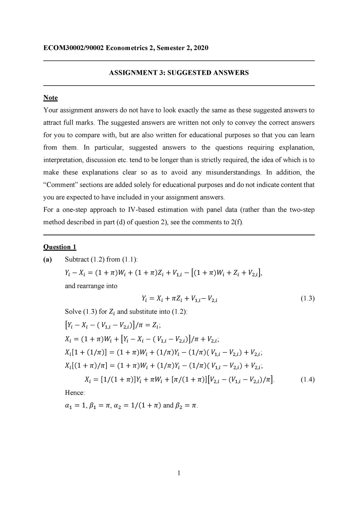 Suggested Answers A3 Assignment 3 Solution Ecom3000290002