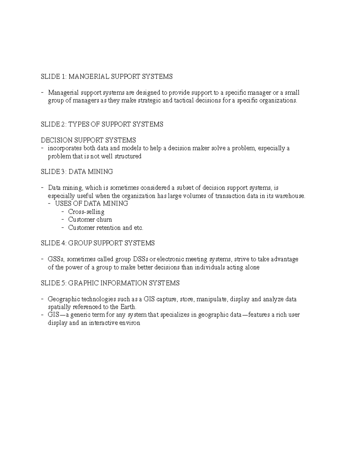 23 - pdf - SLIDE 1: MANGERIAL SUPPORT SYSTEMS - Managerial support ...