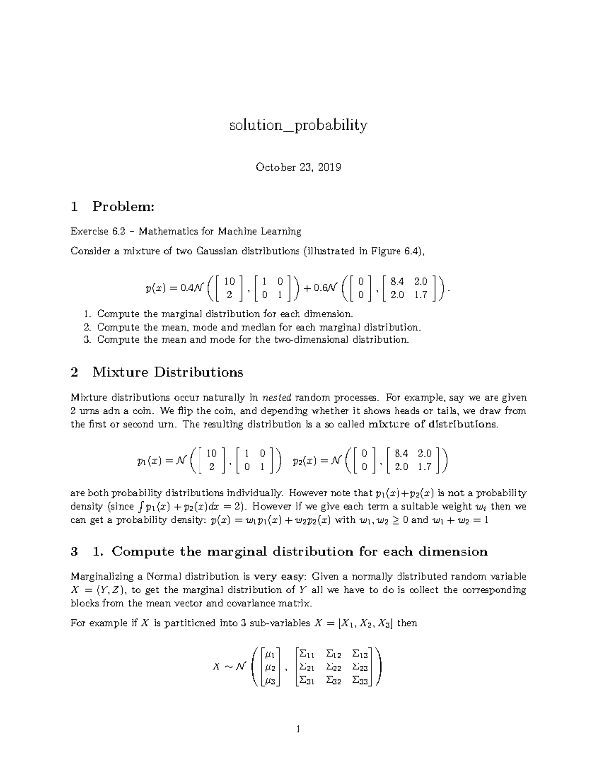 Solution Probability Solution Probability October 23 2019 1 Problem Solution Probability Solution Probability October 23 2019 1 Problem