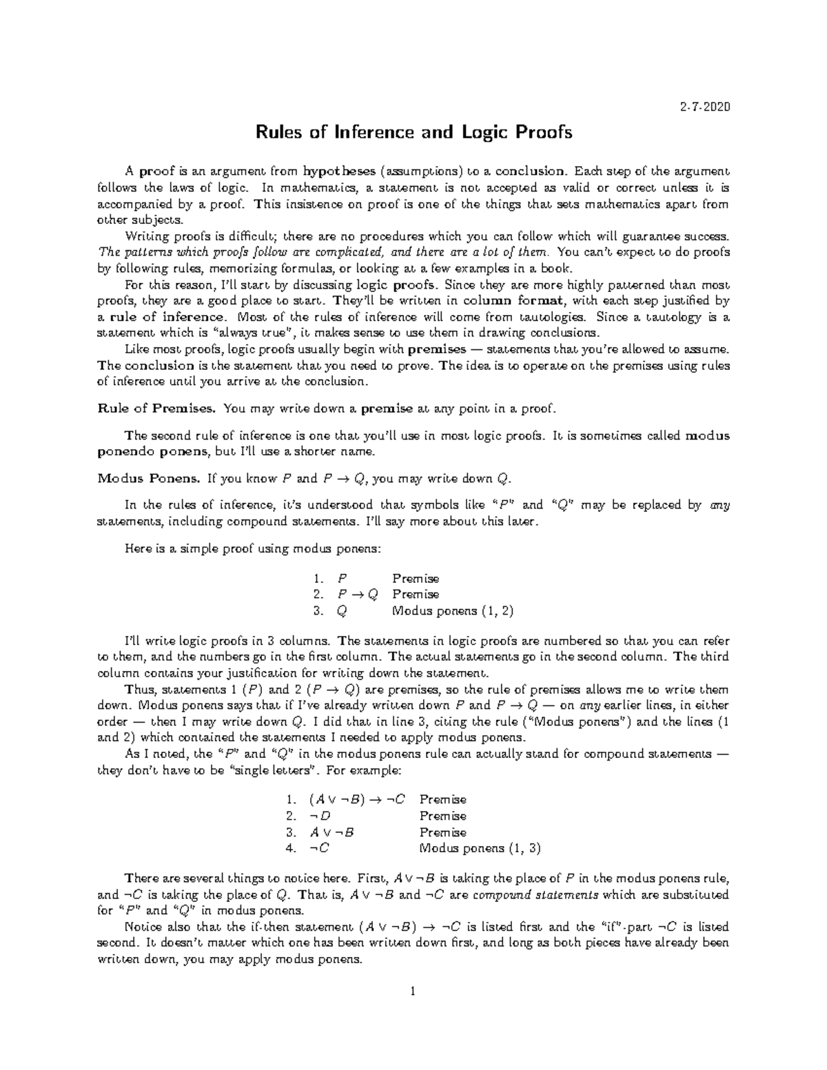 Rules-of-inference - IT IS VERY USEFUL - 2-7- Rules Of Inference And ...