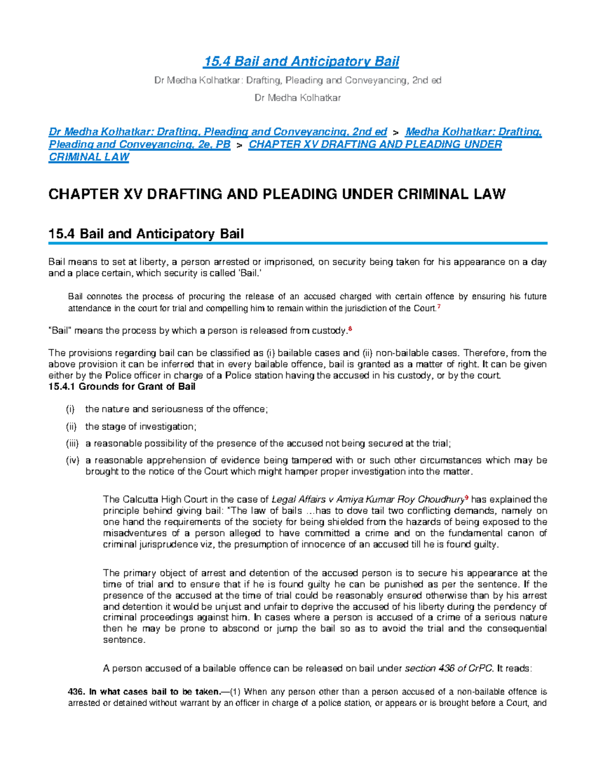 15.4 Bail and Anticipatory Bail 15 Bail and Anticipatory Bail Dr