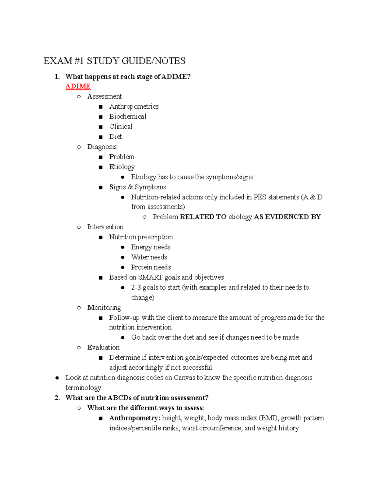Exam #1 - Study Guide - EXAM #1 STUDY GUIDE/NOTES 1. What happens at ...