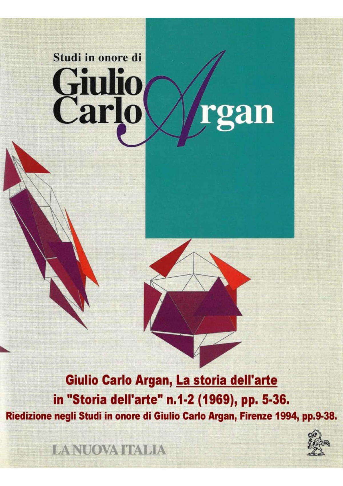 Giulio Carlo Argan intellettuale e storico dell'arte 