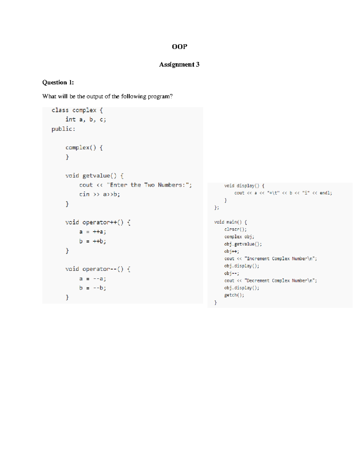 assignment1 inheritance - Computer science - OOP Assignment 3 Question ...