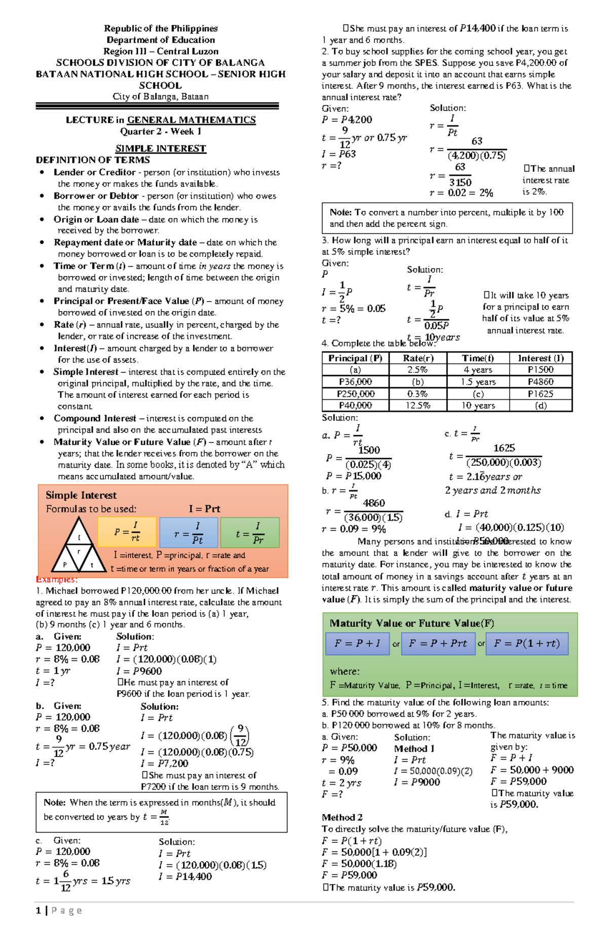 General Math Las And Lectures 2nd Quarter Biostatistics Mlsbiepl Studocu