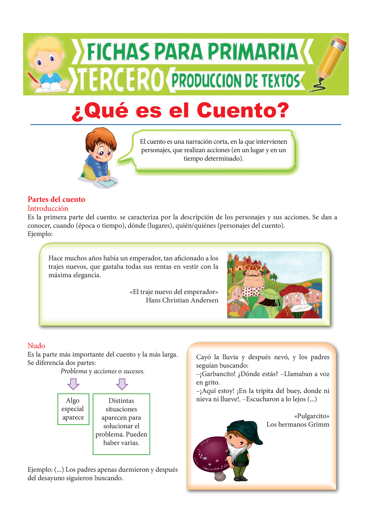 Qué Es El Cuento Para Tercero De Primaria Partes Del Cuento Introducción Es La Primera Parte 6111