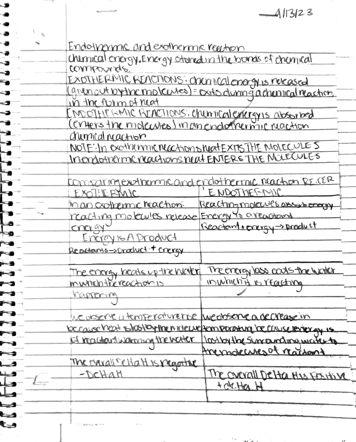 Endothermic And Exothermic Reactions Chem A Studocu