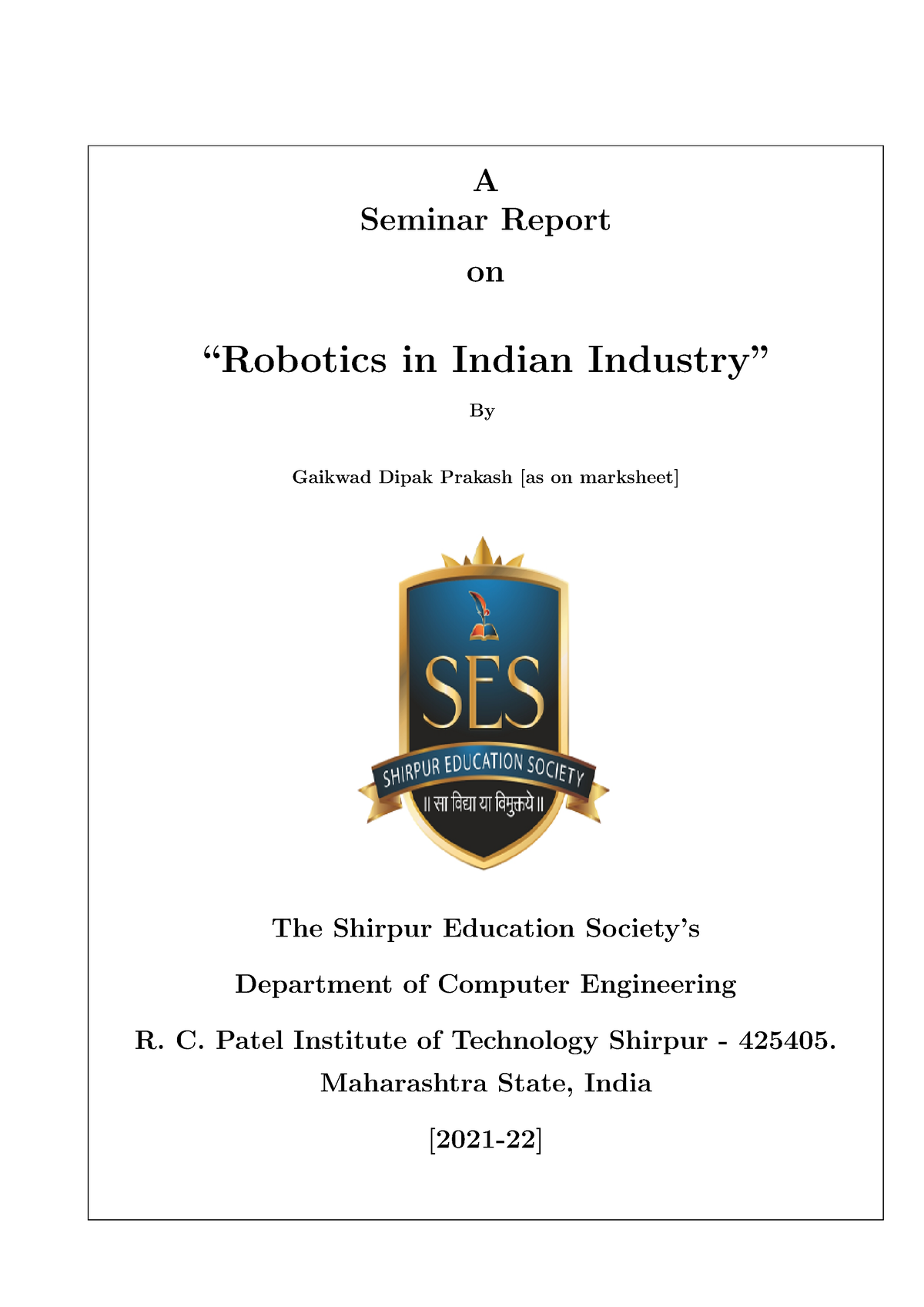 essay on robotics in india