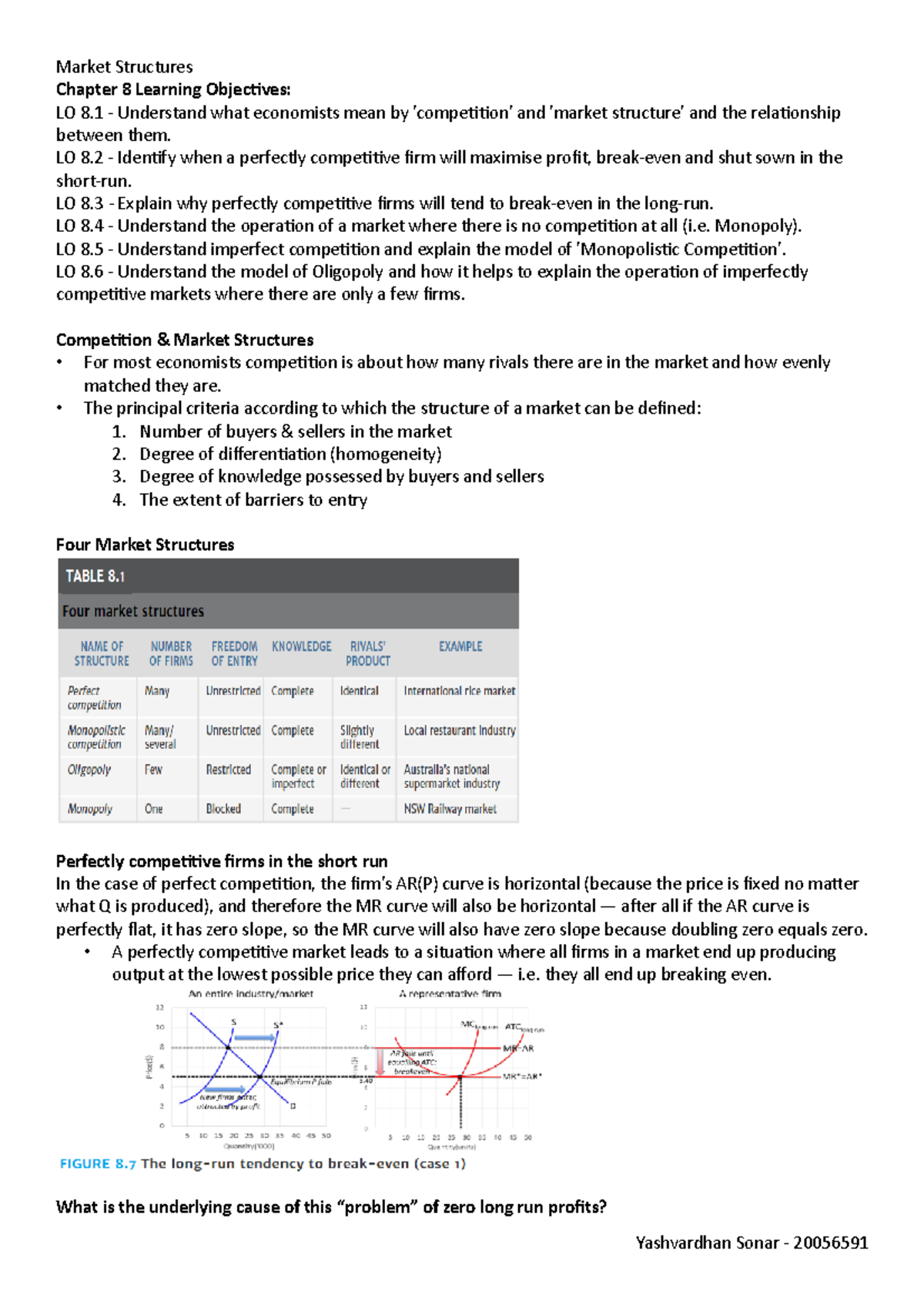 Week 7:Chap 8 Market Structures - Chapter 8 Learning Objectives: LO 8 ...