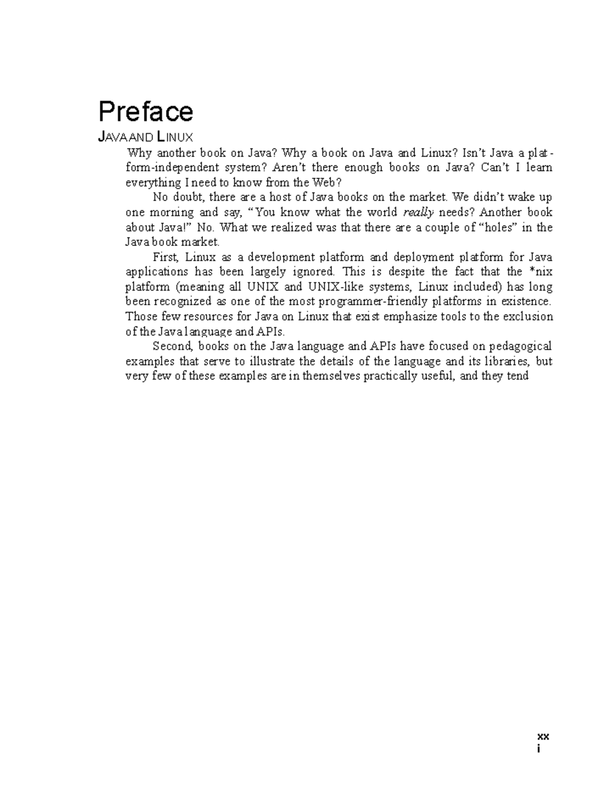 Java Application Development on Linux Part21 - Preface JAVA AND LINUX ...