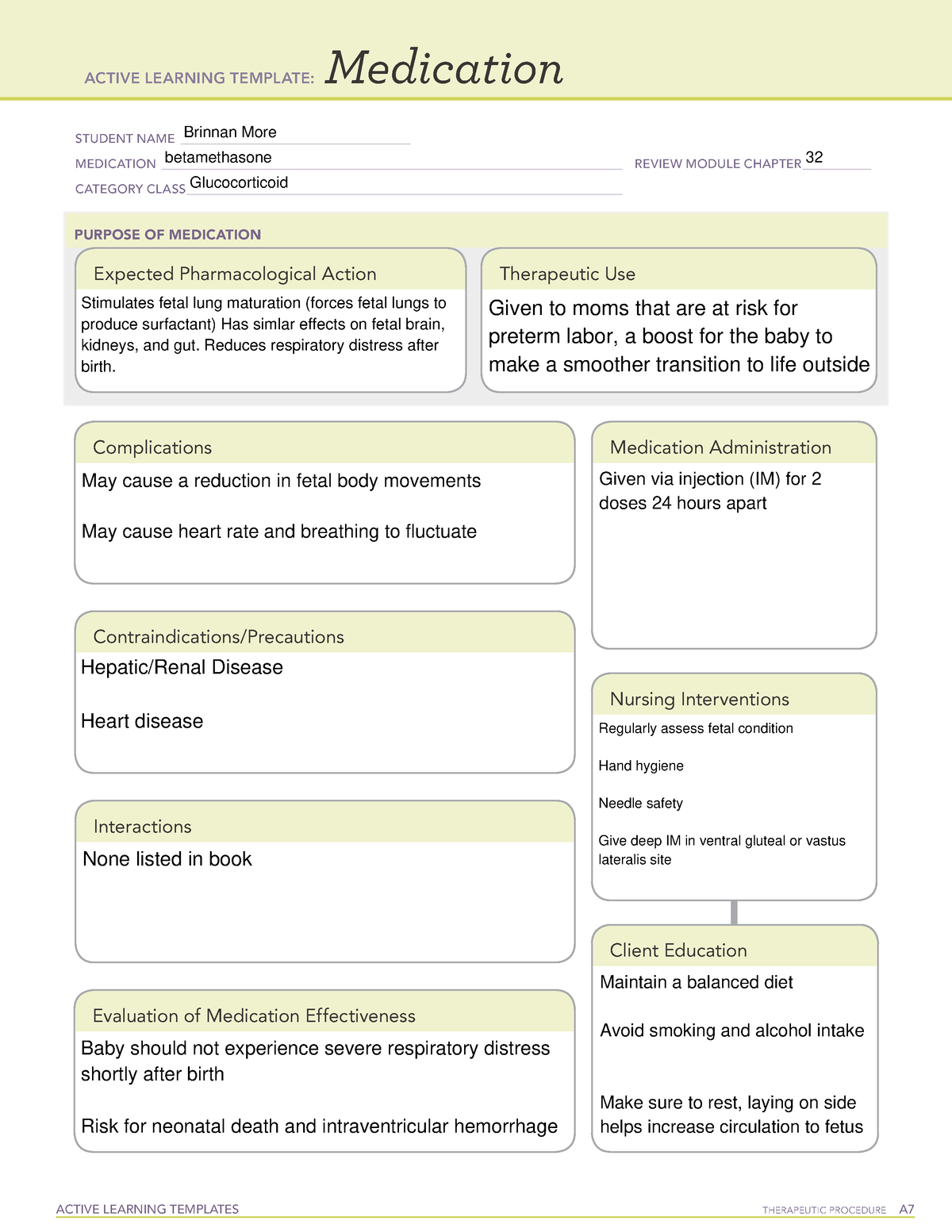 Betamethasone Active Learning Template ACTIVE LEARNING TEMPLATES