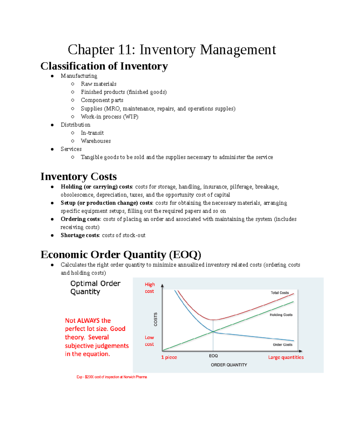 Chapter 11 Inventory Management - Chapter 11: Inventory Management ...